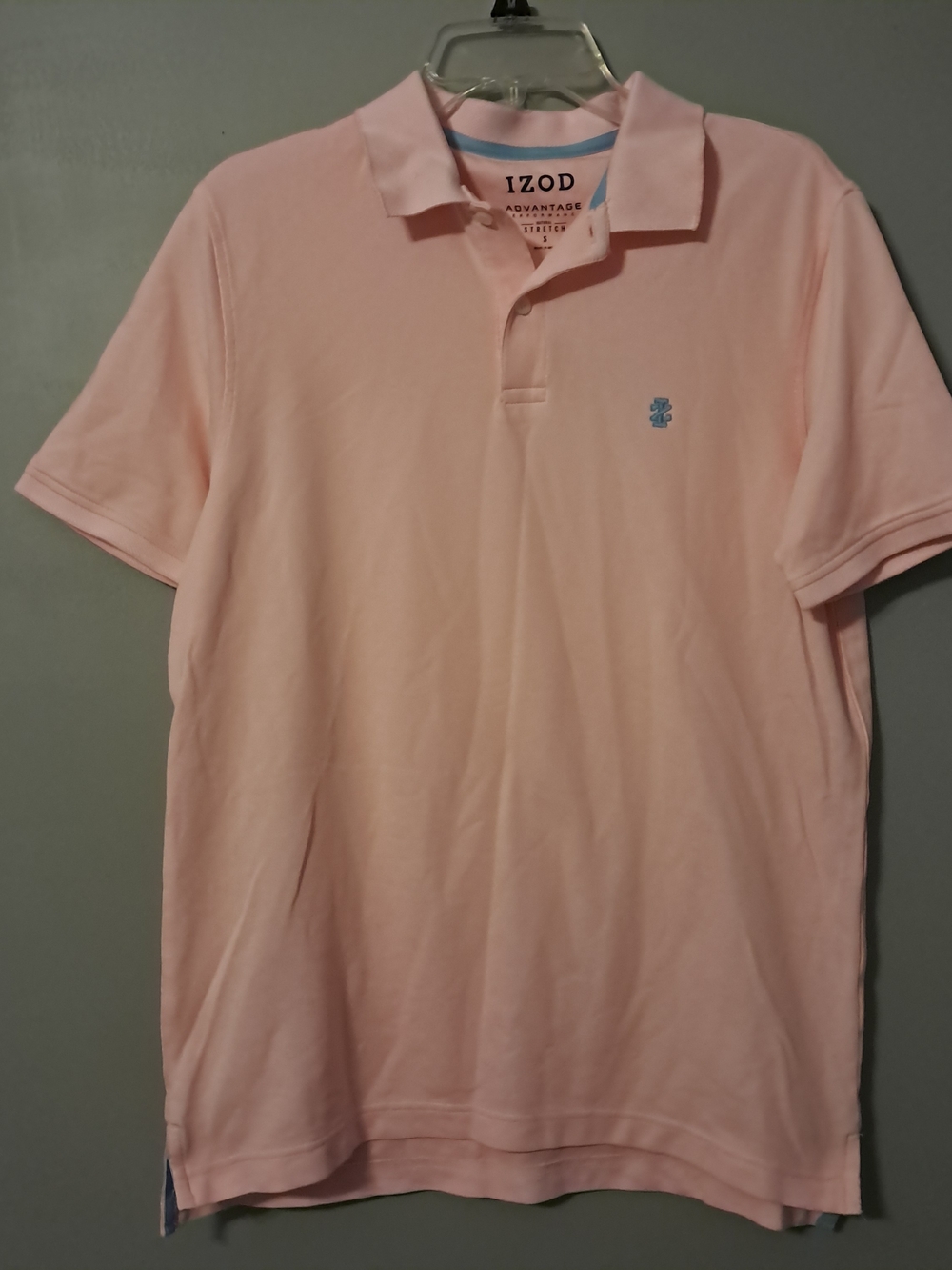 Izod Men’s Light Pink Polo with Blue Logo